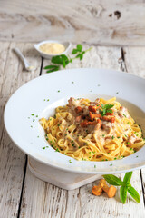 Pasta mit frischen Pfifferlingen