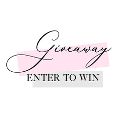 Giveaway enter to win banner | Instagram post | Instagram story vector image