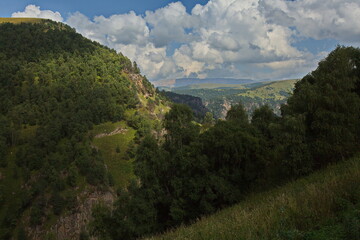 Fototapeta na wymiar Gorge in the Caucasus Mountains.