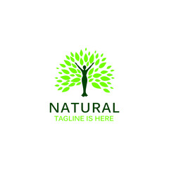  leaves for Awakening Empowering Wellness Woman relationship with Nature Logo design