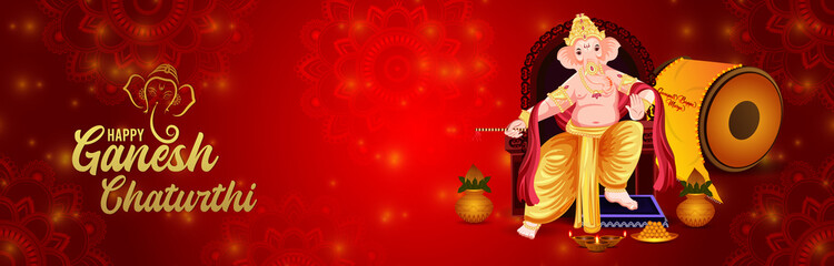 Happy ganesh chaturthi celebration banner