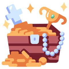 treasure with gold icon
