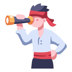 pirate with spyglass icon