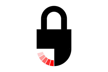 Time lock concept illustration icon. Conceptual symbol.  