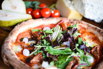 delicious Italian pizza with fresh ingredients