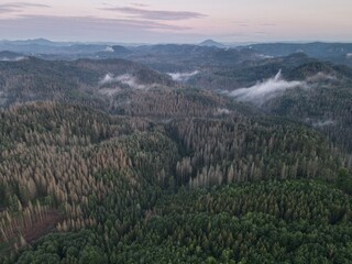 sunset in saxon switzerland - germany