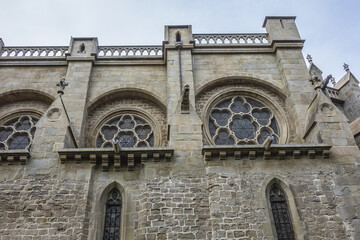 Cathedral of Saint Michael of Carcassonne (Cathedrale Saint-Michel de Carcassonne) - Roman Catholic Cathedral dedicated to Saint Michael, built in thirteenth century. Carcassonne, France.