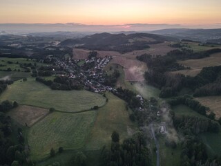 sunset in saxon switzerland - germany