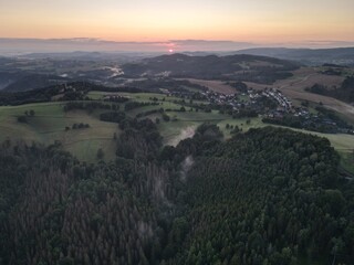 sunset in saxon switzerland - germany