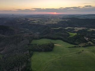 sunset over the mountains
