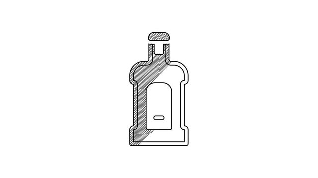 Black line Orujo icon isolated on white background. 4K Video motion graphic animation