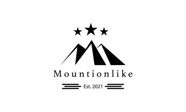 mountain logo on the way to a high cliff.
