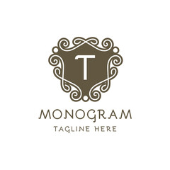 monogram luxury Logo vector template for Restaurant  Royalty Boutique  Cafe  Hotel Jewelry  Fashion.