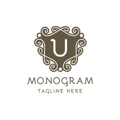 monogram luxury Logo vector template for Restaurant  Royalty Boutique  Cafe  Hotel Jewelry  Fashion.