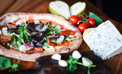 delicious Italian pizza with fresh ingredients