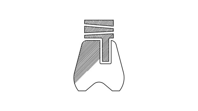 Black line Cossack pants with a belt icon isolated on white background. Cossack bloomers. 4K Video motion graphic animation