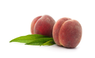 Two ripe peaches.