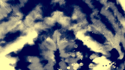 Indigo Dirty Art Painting. Ethnic Pattern. Ocean