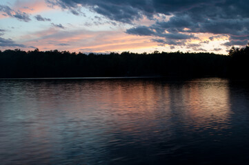 Fototapeta premium sunset over the lake