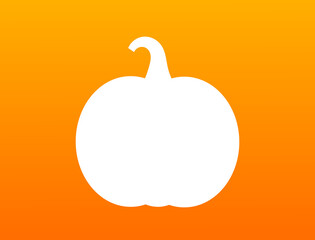 White pumpkin on orange background.