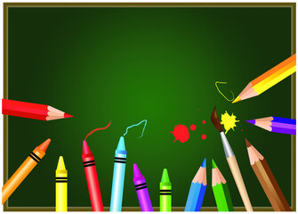 Witaj szkoło, jesień, kredki, tablica, szkoła, edukacja, egzamin, przedszkole, rysować, uczyć się, malować, pióro, pędzel, farby, kolorowe, pisać, rysować 