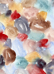brown, ochre, red and blue watercolor abstract background  - 455330957