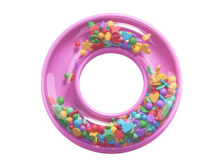Pink toy font. Letter O. 