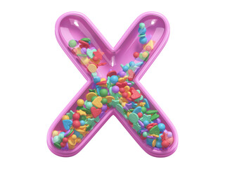 Fototapeta premium Pink toy font. Letter X. 