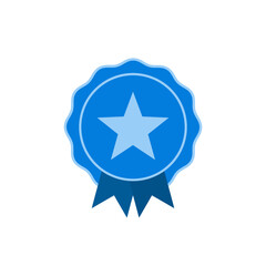 Blue Star Badge icon isolated on white background