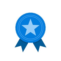 Blue Star Badge icon isolated on white background