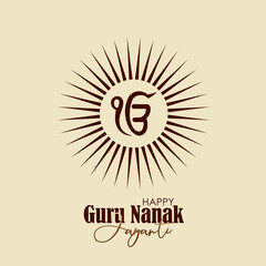 Abstract vector illustration happy guru nanak jayanti.