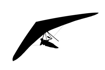 Real modern hang glider wing silhouette.