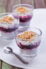 Creme de chia com frutas vermelhas