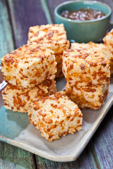 Quadradinhos de tapioca e queijo