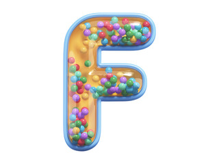 Rattle toy font. Letter F. 