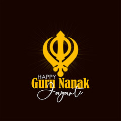 Abstract vector illustration happy guru nanak jayanti.