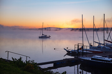 Boat and sunrise