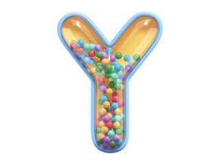 Rattle toy font. Letter Y. 