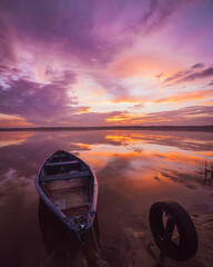 Boat and sunrise