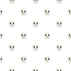 Scull doodle simple vector pattern. Seamless texture for textile, fabric, apparel, wrapping, paper, stationery.