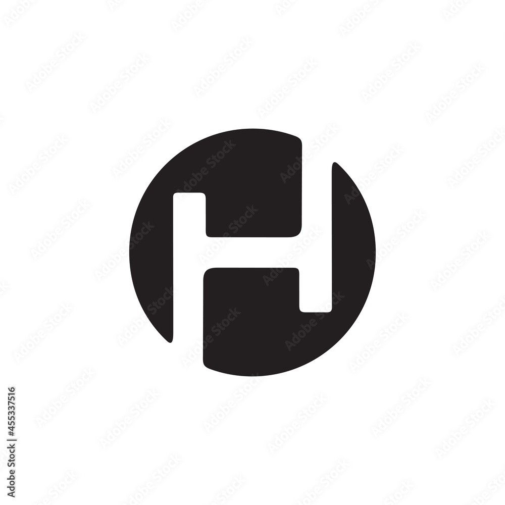 Poster simple h initial letter logo design template