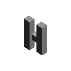 Simple H initial letter logo design template