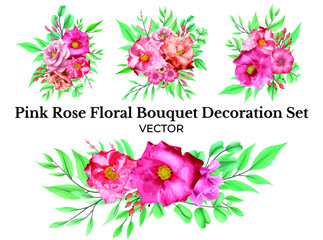 Pink Rose Floral Bouquet Decoration
