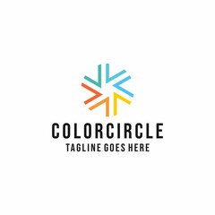 colorful circle Logo vector design. modern multicolor symbol icon graphic. digital emblem for Company and business