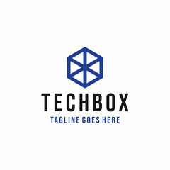 Tech Box Logo vector design. modern technology symbol icon graphic. digital app emblem for Company and business