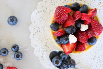 Obraz na płótnie Canvas Mini Fruit tart, dessert photography