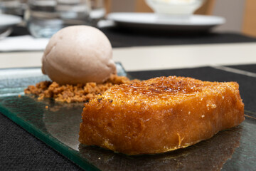 French toast with ice cream