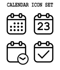 Calendar Icon Set. Meeting button icons. Time management applications