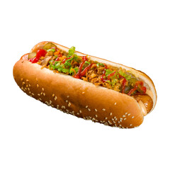 hot dog Danish isolated on white background side view