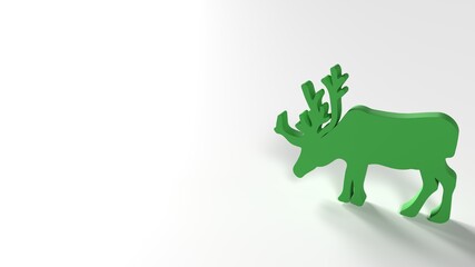 Fototapeta premium background wallpaper pattern green deer silhouette animal day 3d render